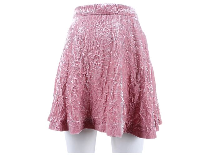 Saia de veludo Miu Miu Rosa