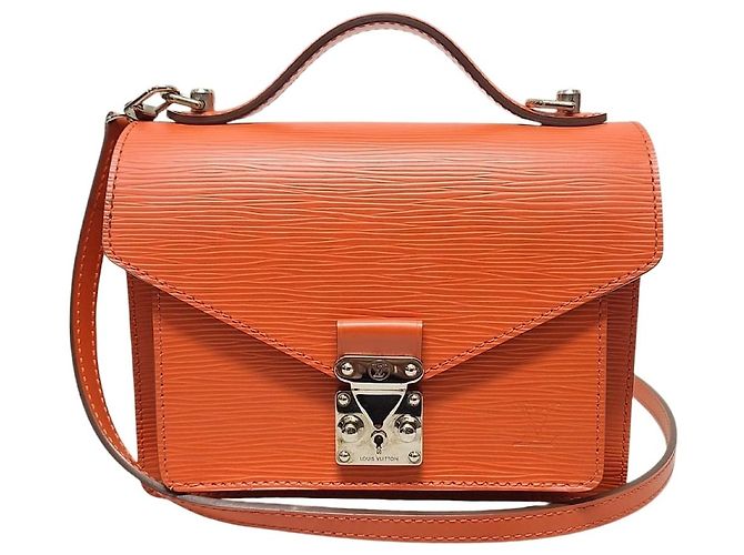 Louis Vuitton Bolsa Epi Montsouris Laranja