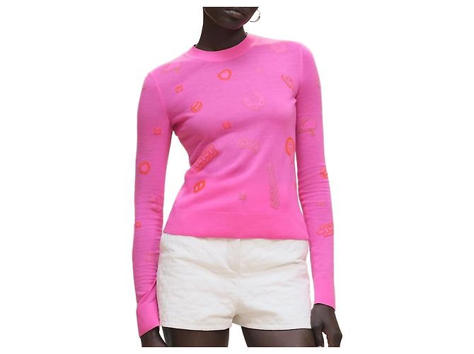 Hermès Leichter Langarmpullover Candy Libris Pink 