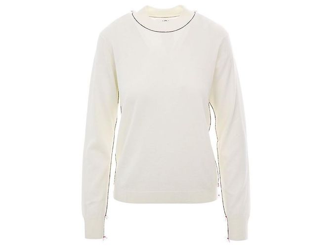 Maison Martin Margiela Strick mit Ziernaht Weiß