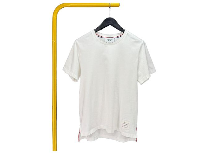 Thom Browne Three Stripes Kurzarm-T-Shirt Weiß