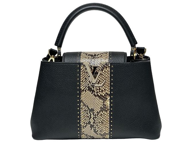 Louis Vuitton Capucines MM Python Black Noir 