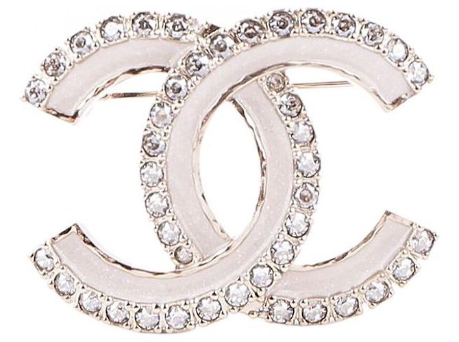 Chanel Broche CC Logo de Cristal Multicolor