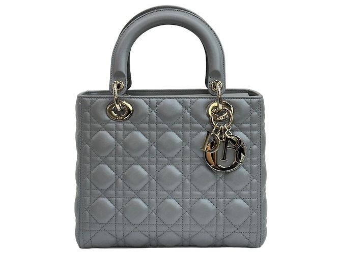 Lady Dior Medium Grey Pearl Marrom