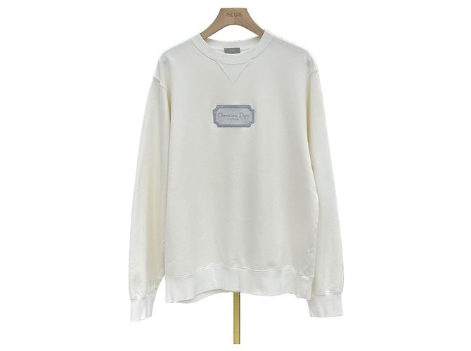 Dior Couture Sweatshirt mit besticktem Logo Weiß XL