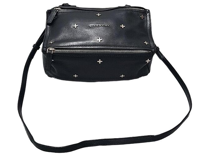 Givenchy Mini borsa a tracolla in metallo Pandora Nero
