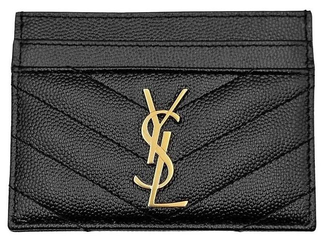 Saint Laurent Tarjetero Monogram Negro