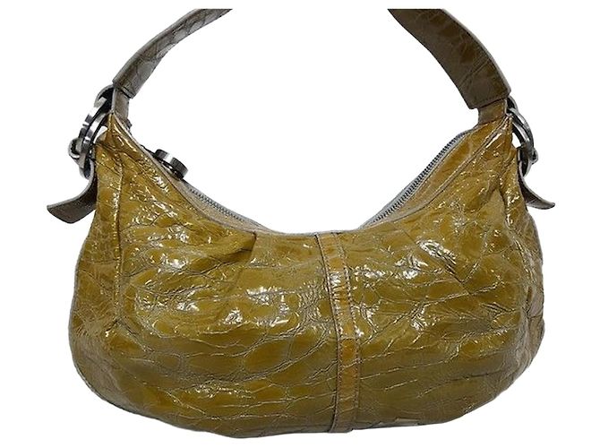 Bulgari Bolsa Hobo de esmalte Marrom