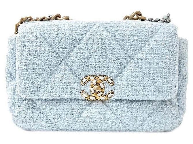 Chanel Piccola borsa con patta in tweed Verde
