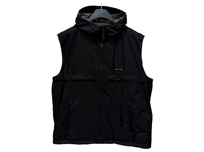 Prada Re-Nylon-Weste mit Dreieckslogo Silber