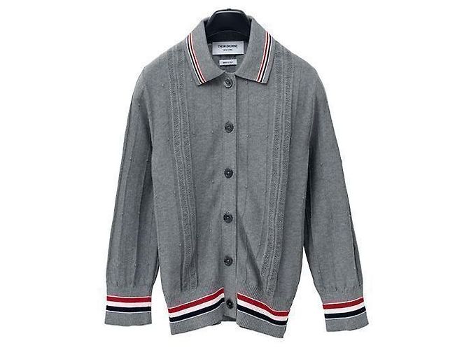 Thom Browne Strickjacke mit Besatz für Damen Braun