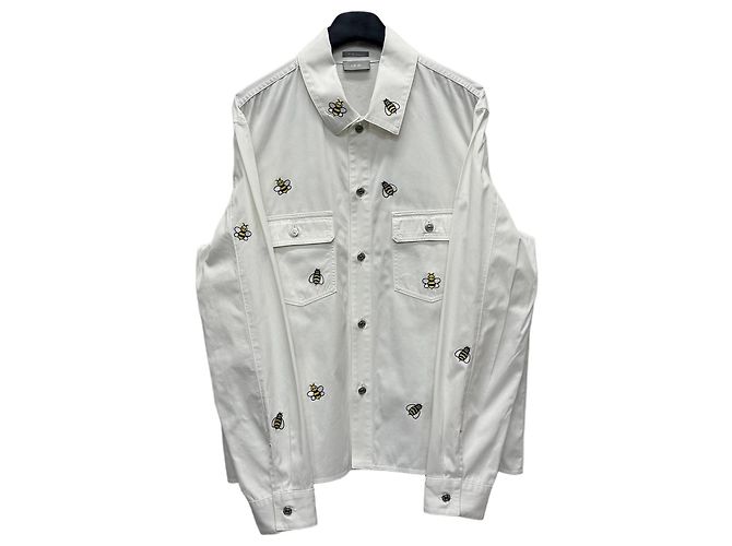Camisa Dior KAWS Bee com bordado Prata