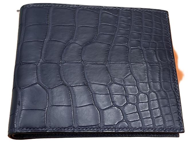 Hermès Crocodile Wani Wallet Navy Multiple colors