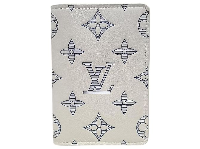 Louis Vuitton White Navy Shadow Monogram Pocket Organizer Card Holder