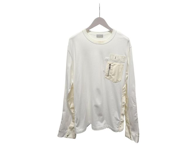 Dior Sacai Embroidered Logo White Long Sleeve