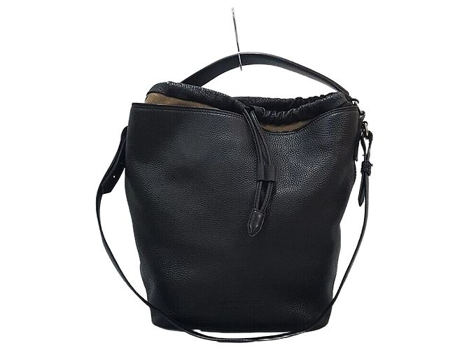 Burberry Bolsa Hobo de couro preto
