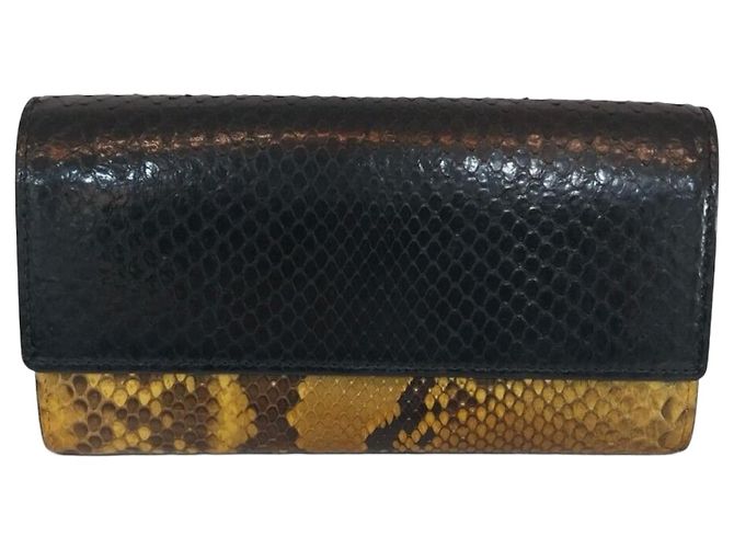 Gucci Python Long Wallet Braun 