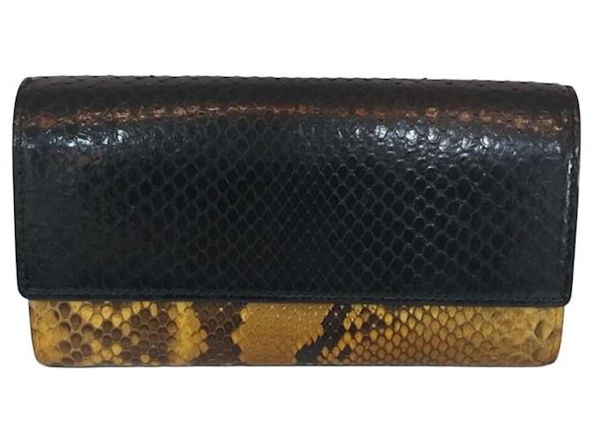 Gucci Python Long Wallet Brown 