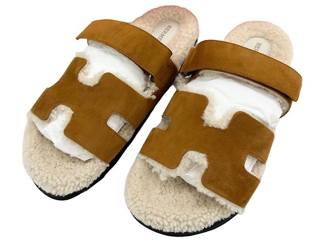 Hermès Sandali e pantofole in shearling da uomo Sifré Multicolore