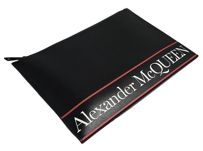 Alexander Mcqueen Clutch mit Logo-Print Rot