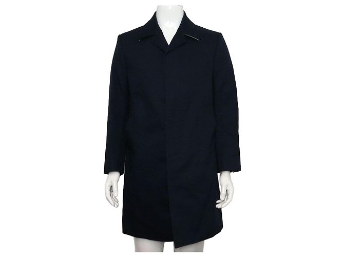 Thom Browne Macintosh Balmacaan Navy Men's Overcoat Jacket Blue