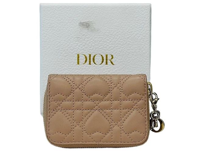 Cannage Dior Lady Heart Stitching Wallet Powder Pink
