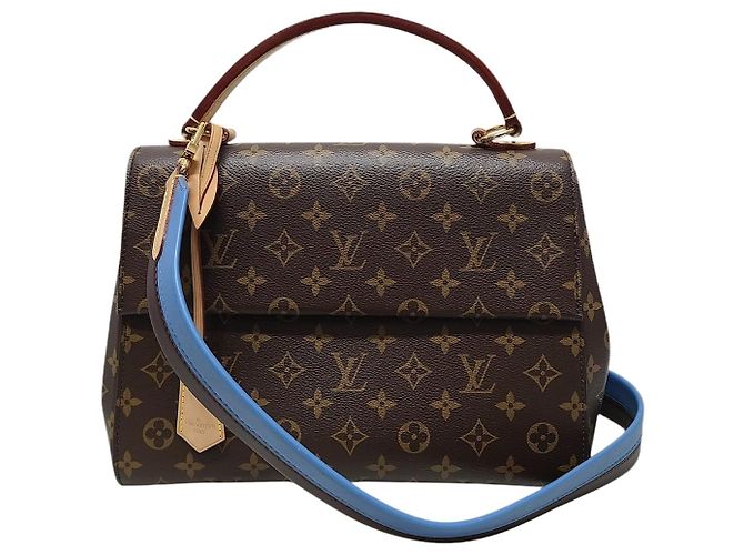 Louis Vuitton Monogram Canvas Glacier Blue Cluny Shoulder Bag MM Brown