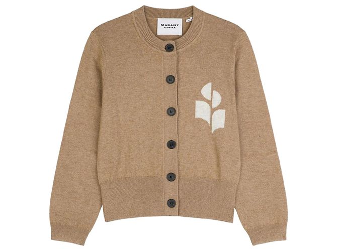 Isabel Marant Newton Logo Cardigan Camel Braun