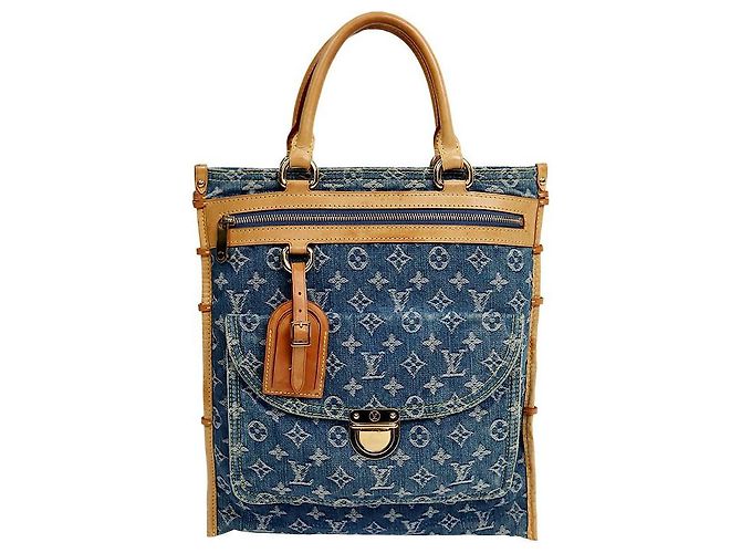 Louis Vuitton Borsa Tote in Denim Monogram Blu