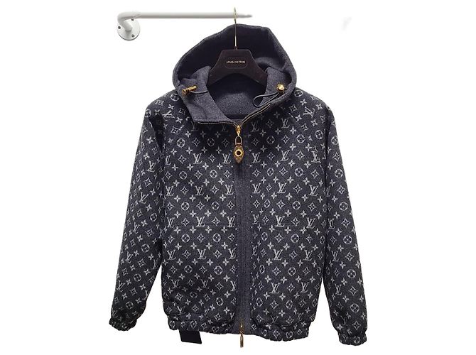 Louis Vuitton Reversible Monogram Jacquard Hooded Jacket Brown