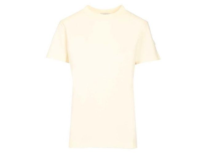 Moncler T-shirt in cotone con ricamo del logo Bianco
