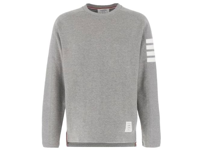 Thom Browne Camiseta de manga larga de algodón Milano Castaño