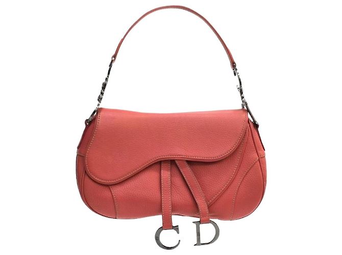 Dior Borsa a tracolla saddle in pelle rosa