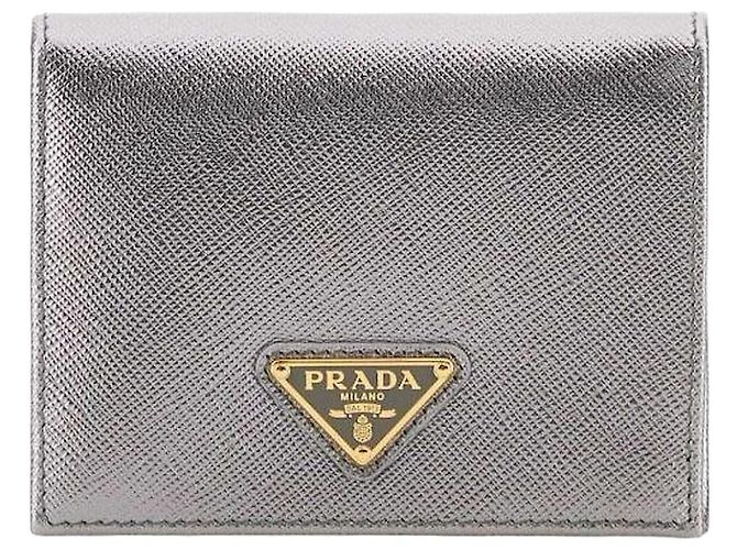 Prada Saffiano Triangle Logo Wallet