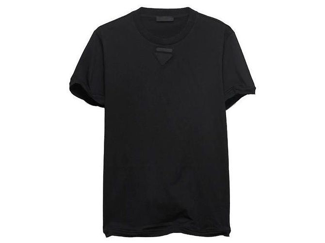 Prada Baumwoll-T-Shirt Schwarz