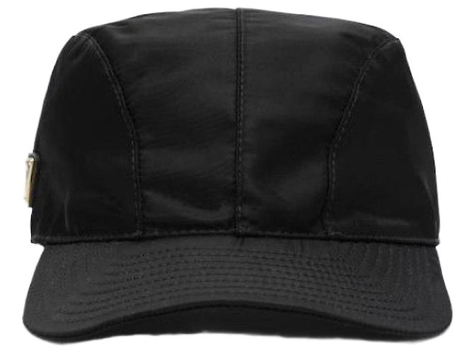 Prada Nylon-Baseballkappe Schwarz 