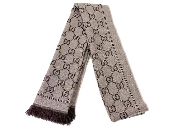 Gucci Strickschal mit GG-Logo-Jacquard Braun
