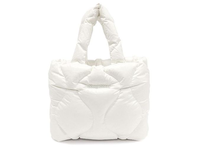 Miu Miu Sac tote de nylon acolchoado branco