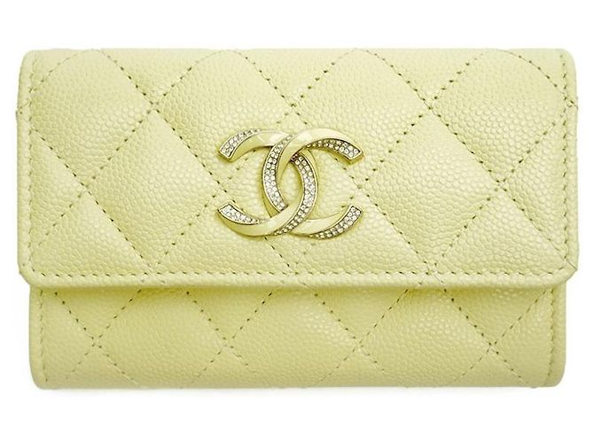 Chanel Tarjetero COCO GLITZ Snap Lemon Full Set Gift Amarillo
