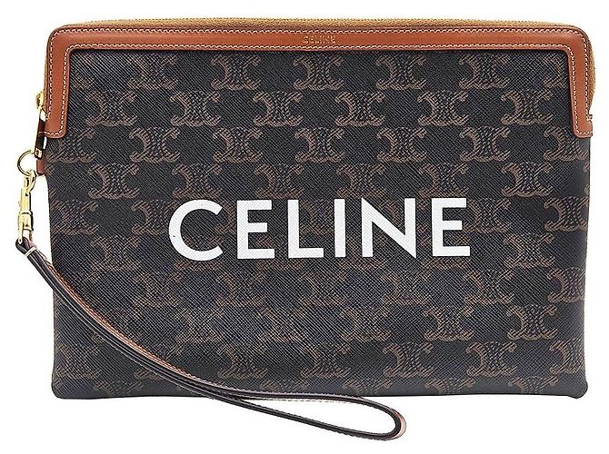 Céline Pochette Triomphe Small Strap Noir