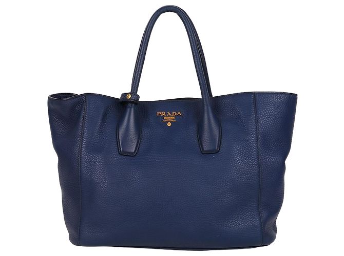Prada Tote e Borsa a Spalla Vitello Blue Large