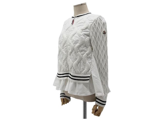 Moncler Jaqueta acolchoada de malha com zíper para crianças Prata