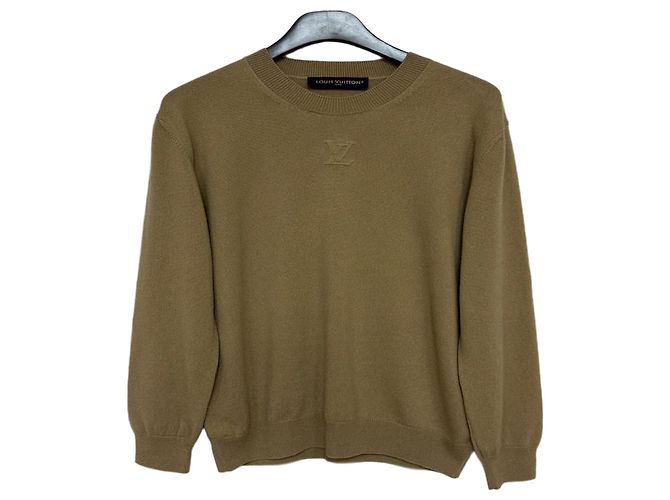 Louis Vuitton Embossed LV Kaschmir-Crewneck-Strickpullover Golden