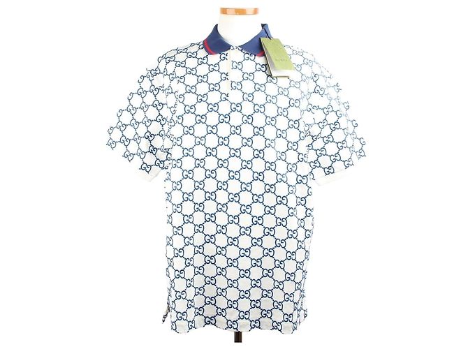 Gucci Polo de algodón elástico Azul