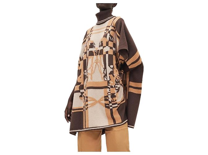 Hermès Brides de Gala Tartan Poncho Mehrfarben