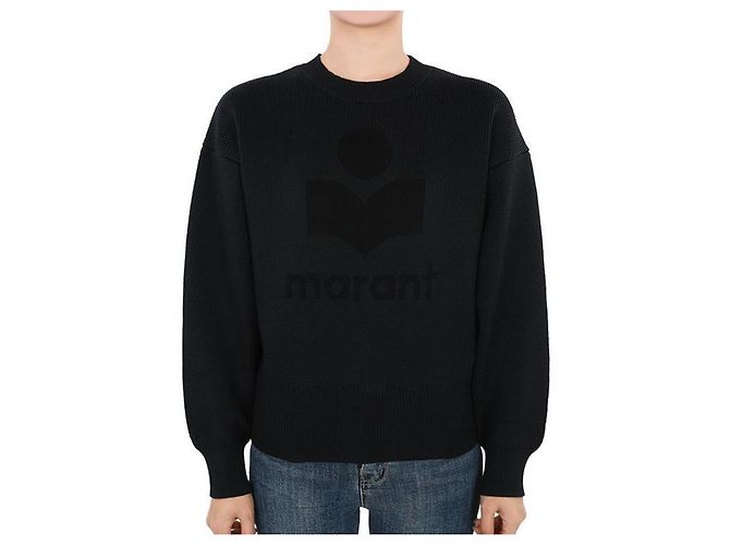 Isabel Marant Ailey Logo Strickpullover (Schwarz) 