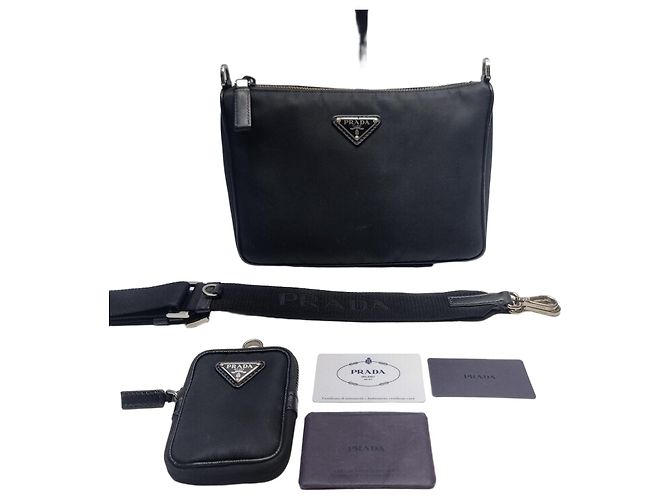Prada Borsa a tracolla in Re-Nylon e pelle Saffiano Multicolore