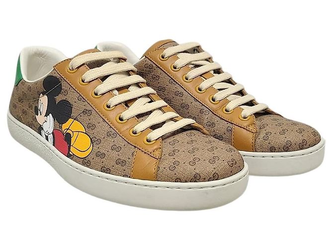 Gucci Baskets Disney GG Supreme Mickey Mouse Ace Marron