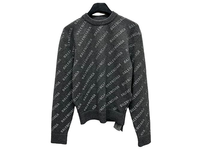 Balenciaga Maille avec mini logo intégral Noir