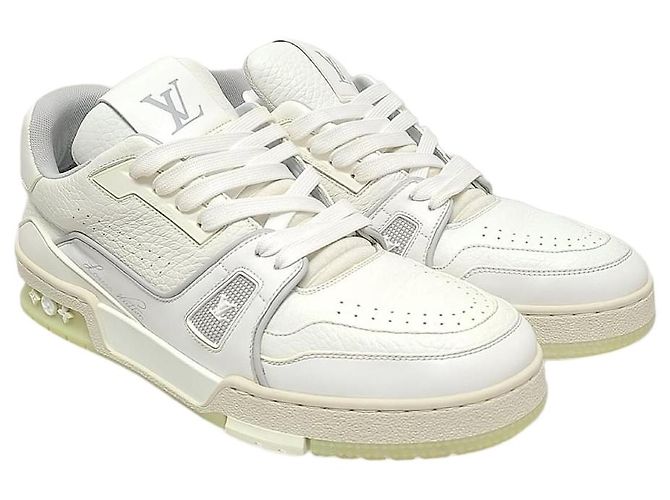 Louis Vuitton Baskets Trainer en cuirage LV blanc